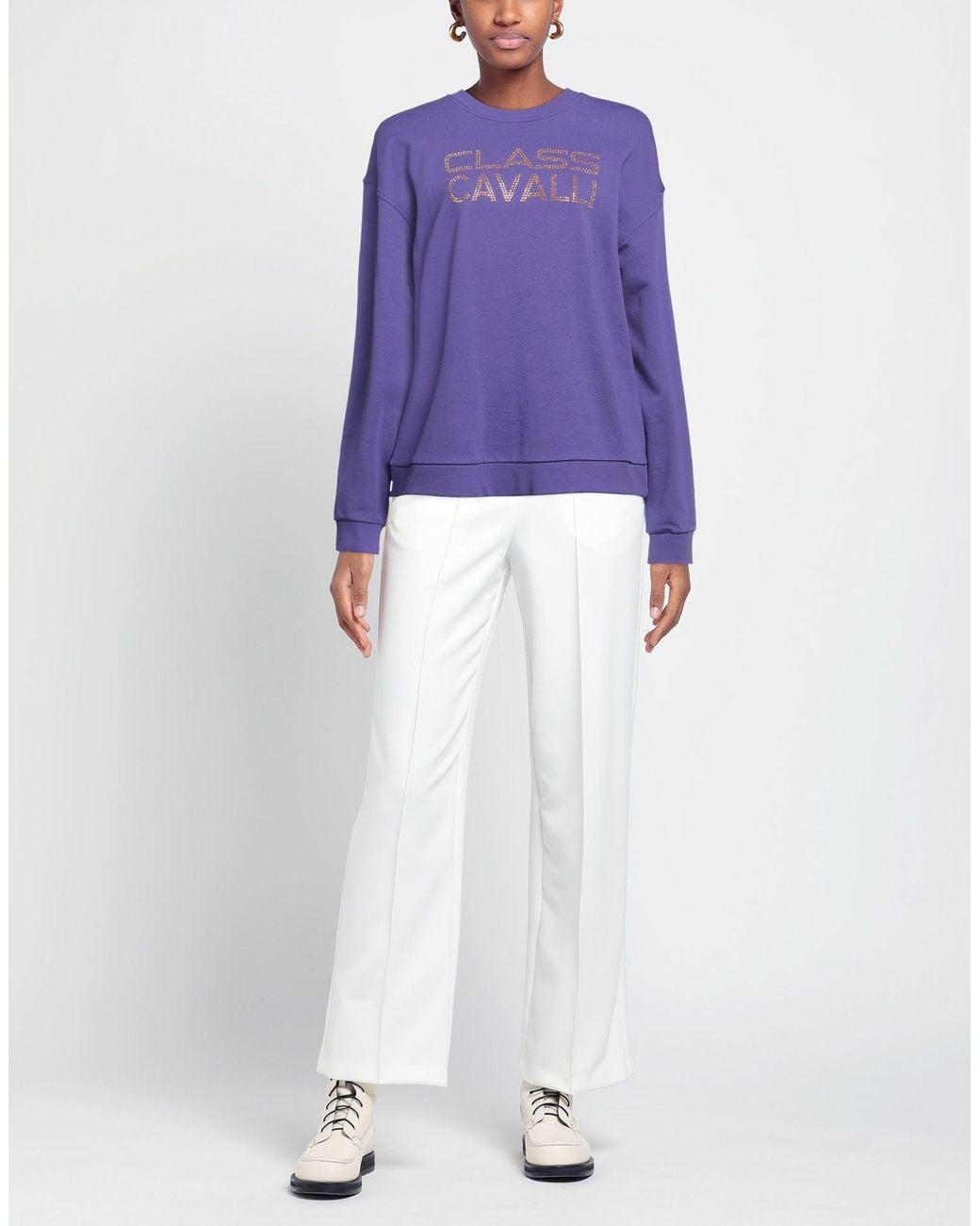 Roberto Cavalli Purple Sweatshirt Cotton