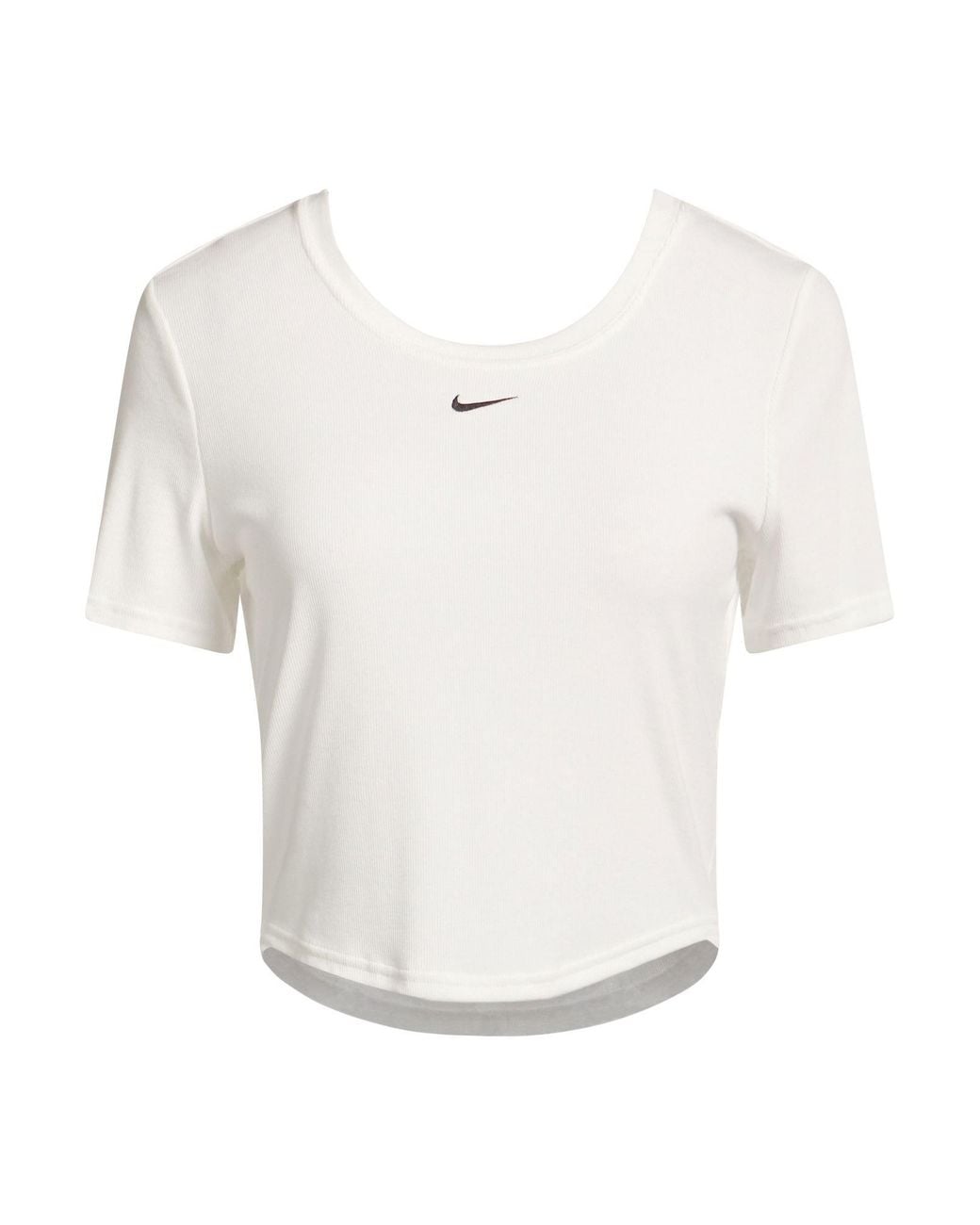 Nike White T-Shirt Polyester, Lyocell, Elastane