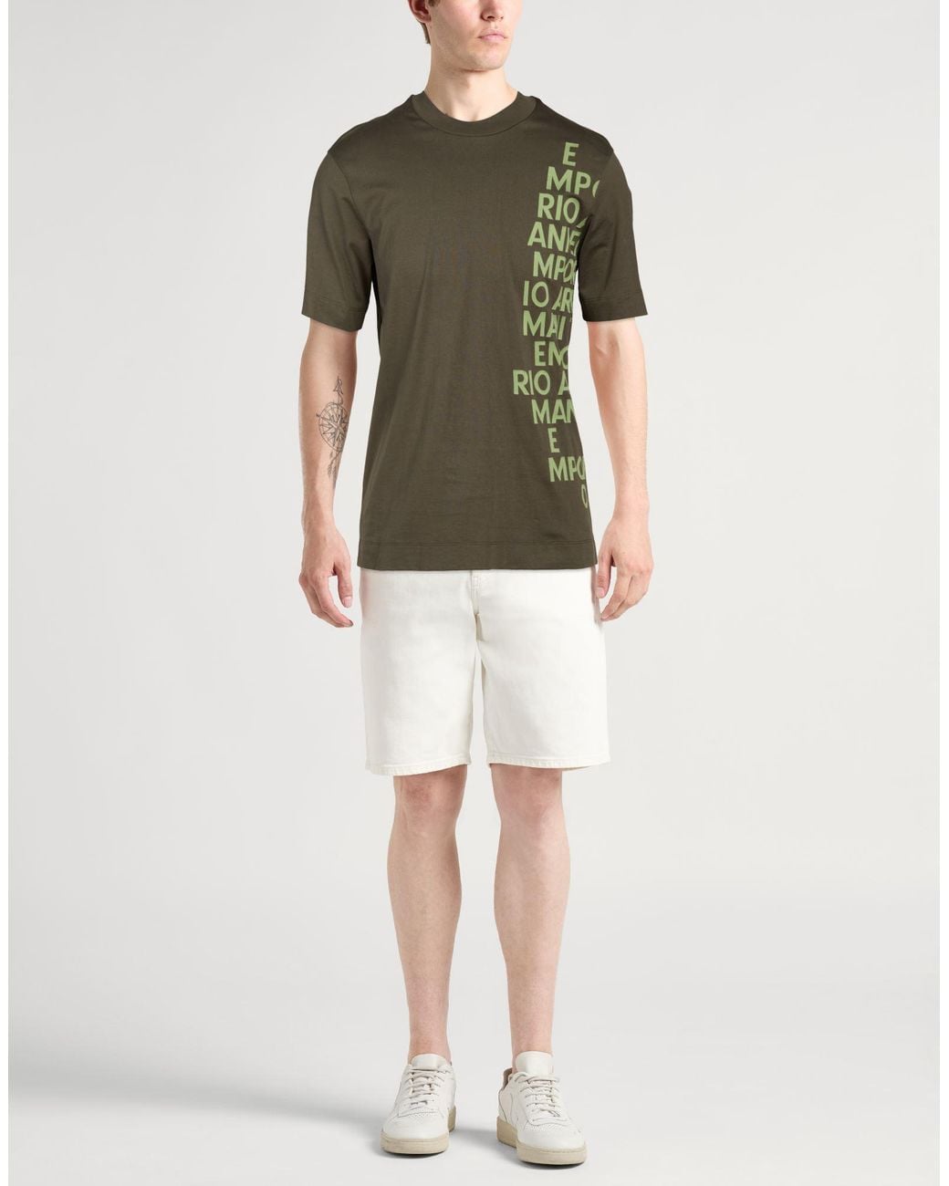 Emporio Armani Green Dark T-Shirt Cotton for men