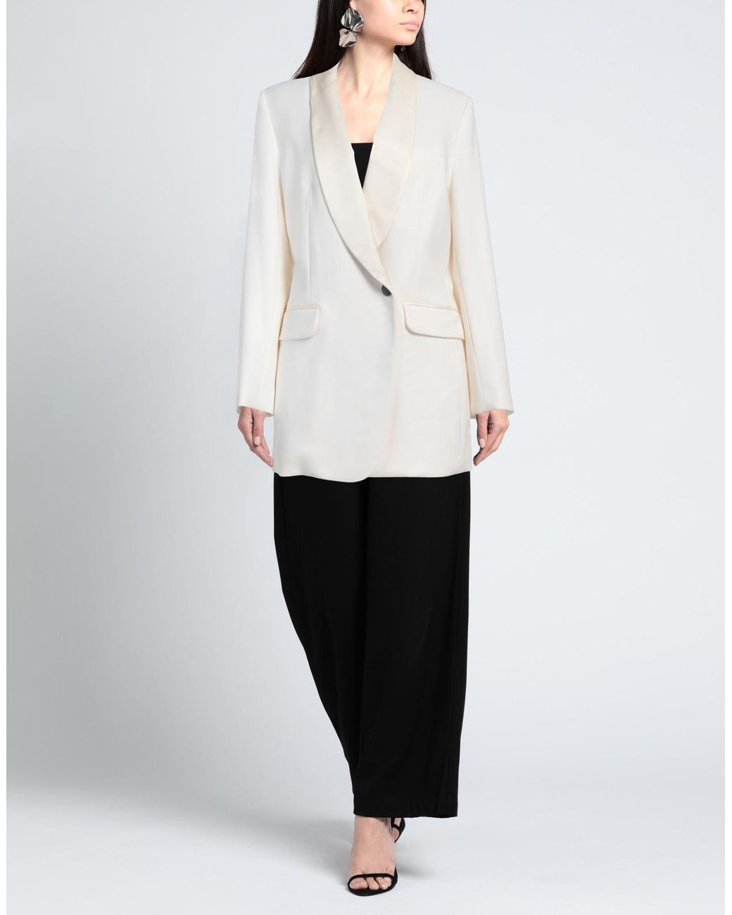 Rag & Bone White Blazer Virgin Wool, Elastane, Polyester