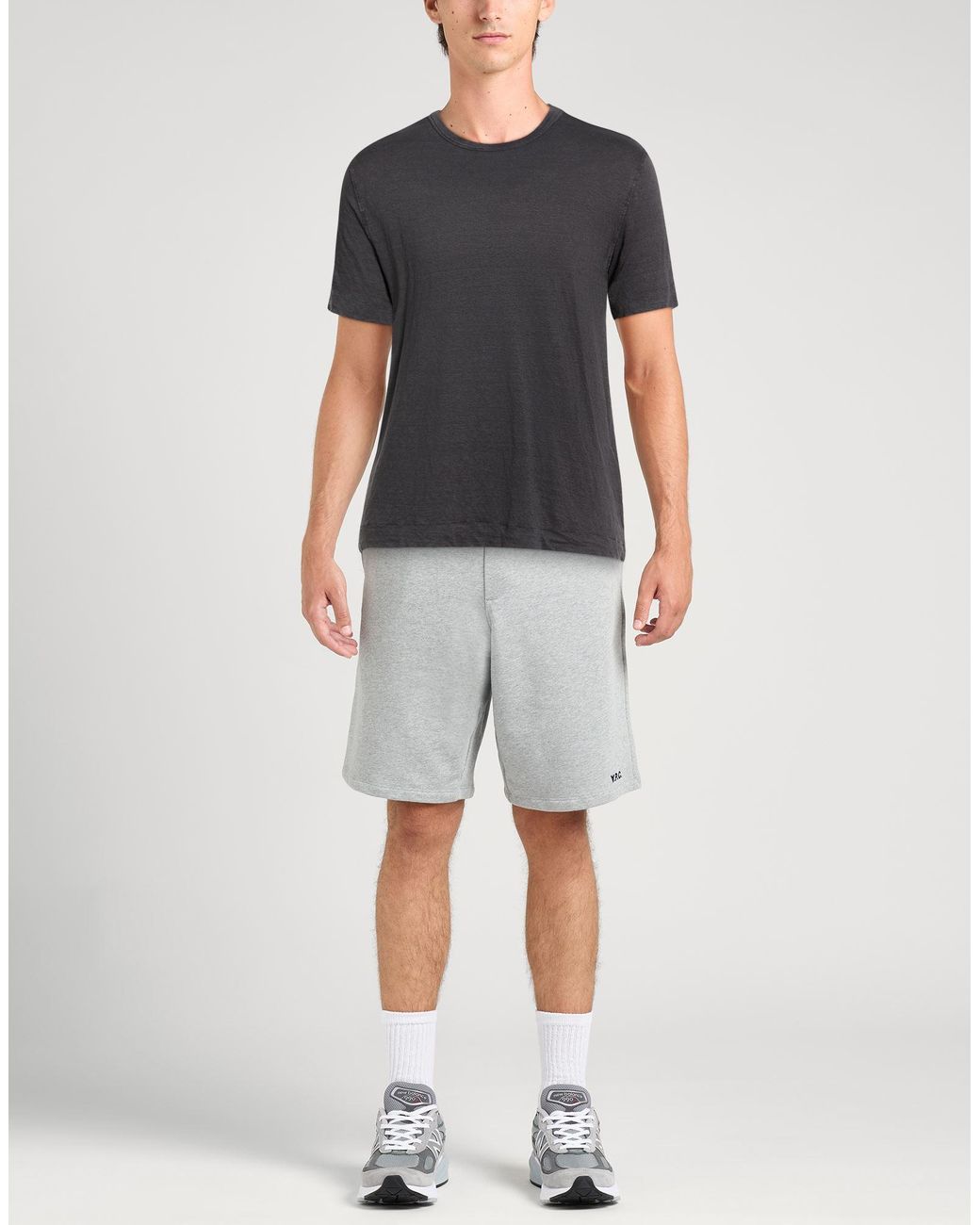 Alpha Studio Black Charcoal T-Shirt Linen, Elastane for men