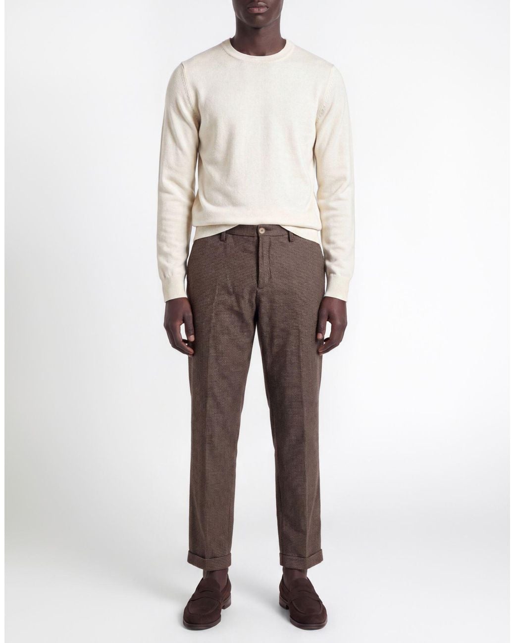 AT.P.CO Brown Burgundy Pants Virgin Wool, Polyester, Elastane for men