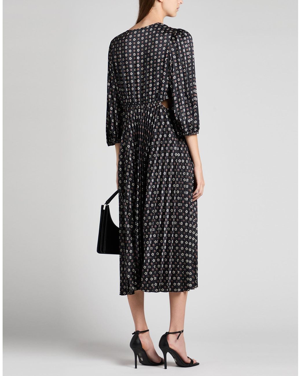 Sandro Black Midi Dress Polyester