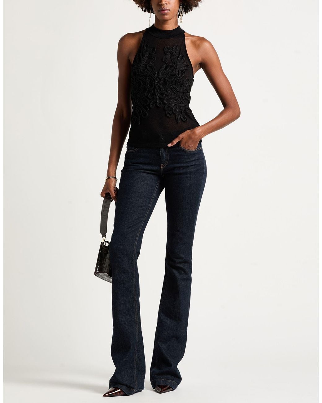 Dondup Black Top Viscose, Polyamide