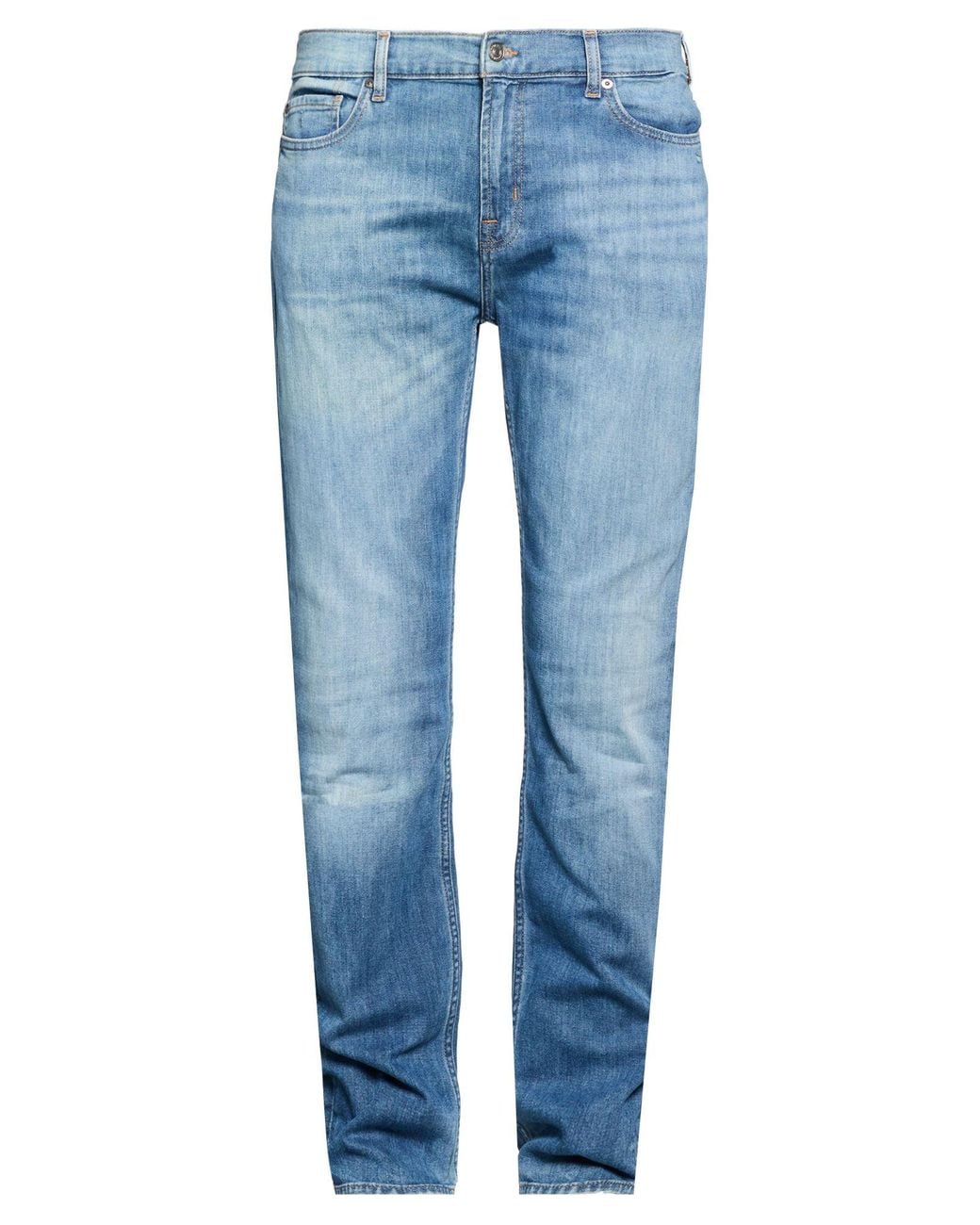 7 For All Mankind Blue Jeans Cotton, Elastomultiester, Elastane for men