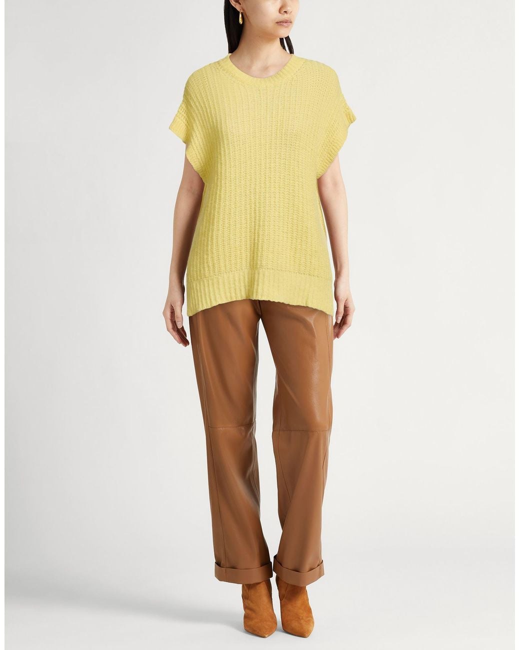 120% Lino Yellow Sweaters