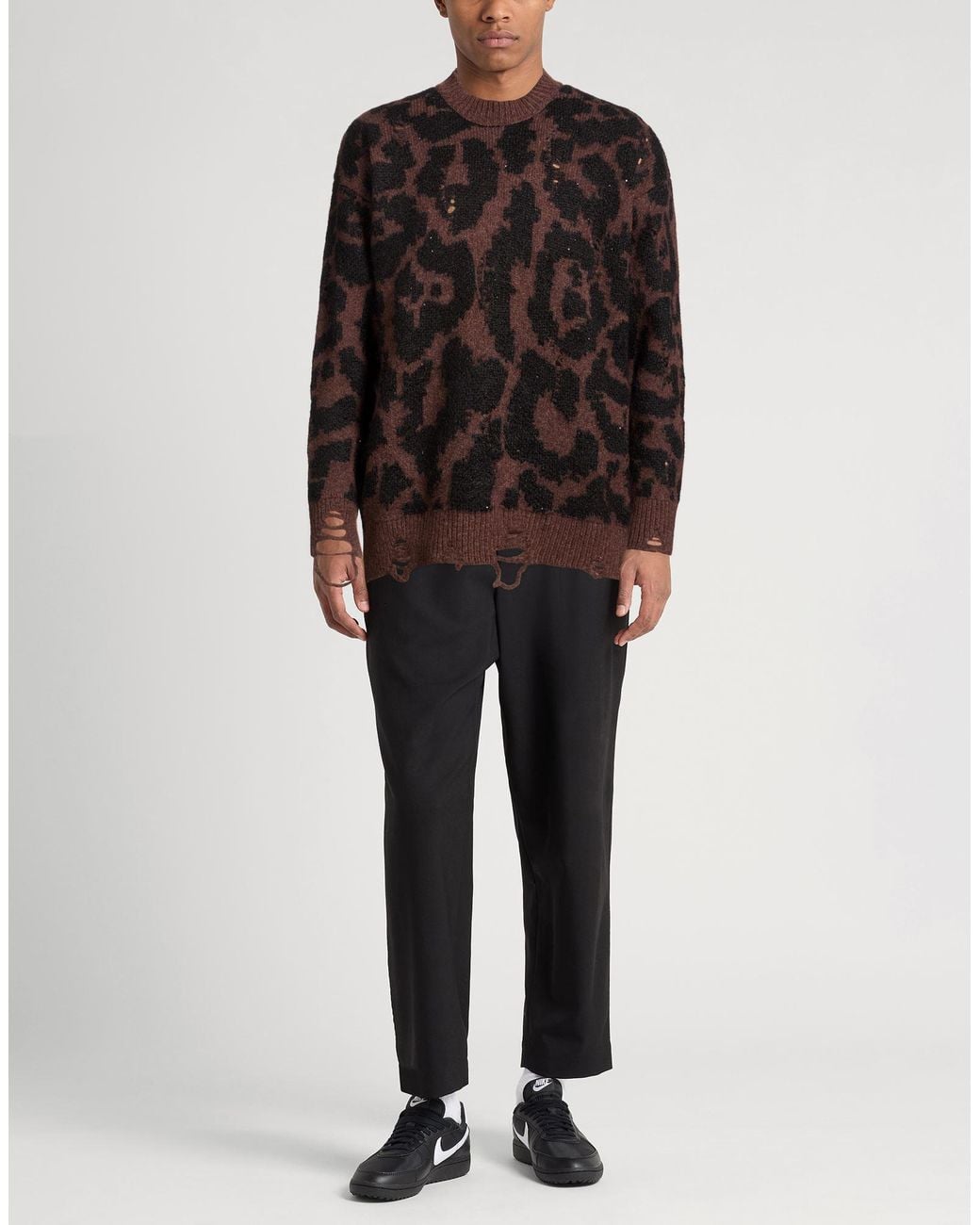 Laneus Black Sweater Merino Wool, Polyester, Polyacrylic, Mohair Wool, Wool for men
