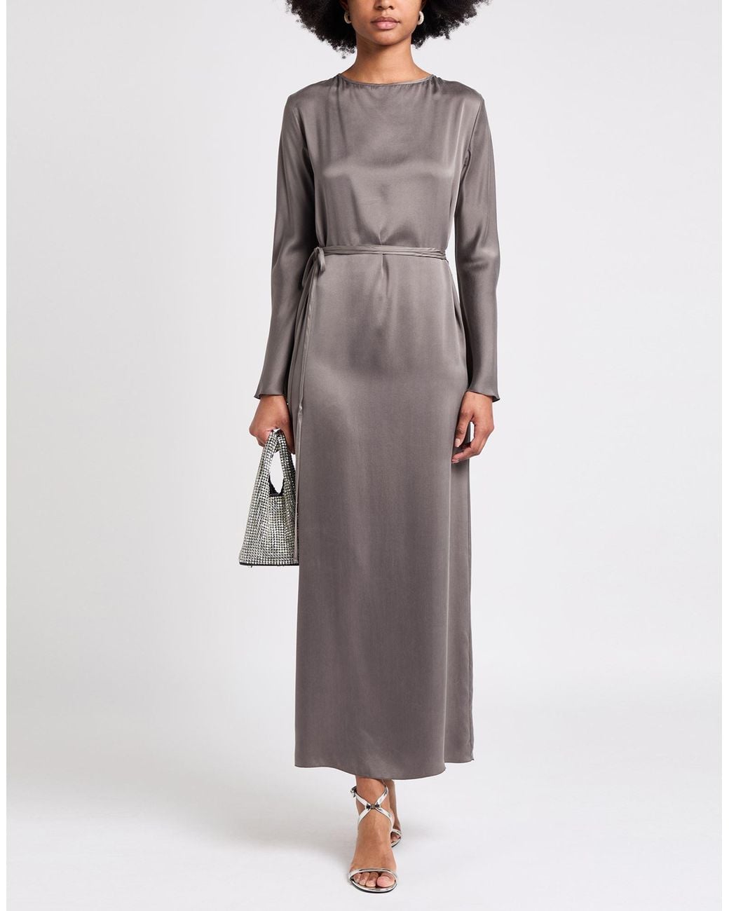 Alysi Gray Chocolat Maxi Dress Silk