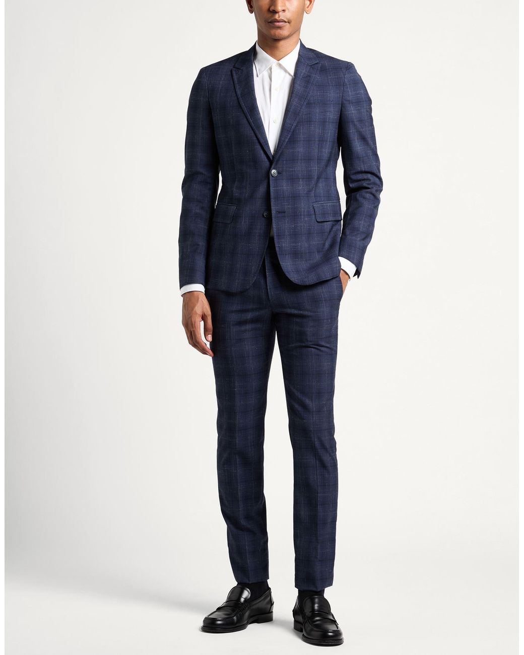 Brian Dales Blue Suit Wool, Silk, Linen for men