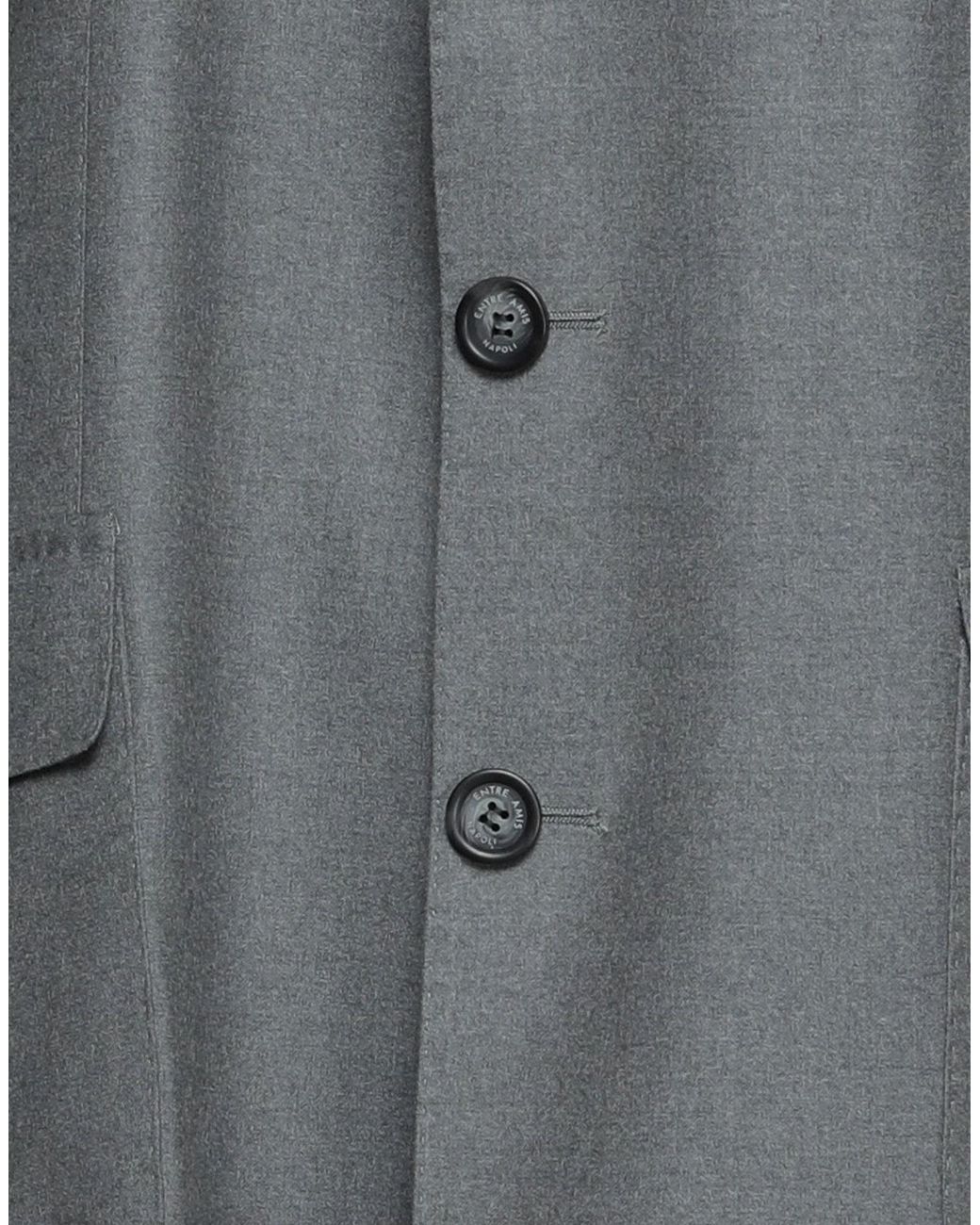 Entre Amis Flannel Coat in Grey (Grey) for Men | Lyst Australia