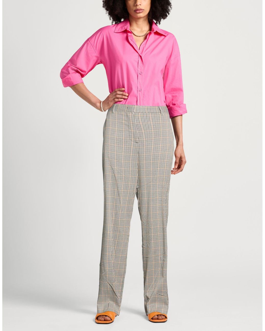 MSGM Gray Pants Polyester, Viscose, Elastane