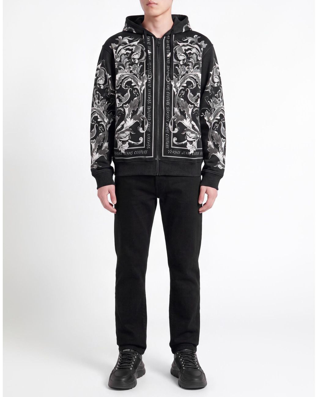 Versace Jeans Couture Black Sweatshirt Cotton for men