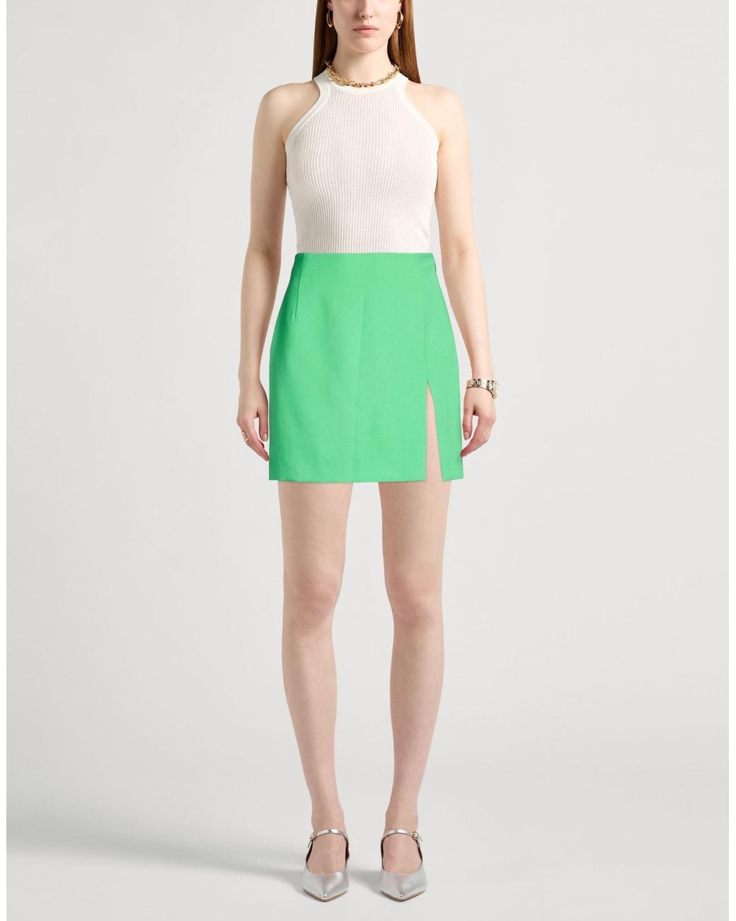 ANDAMANE Green Mini Skirts