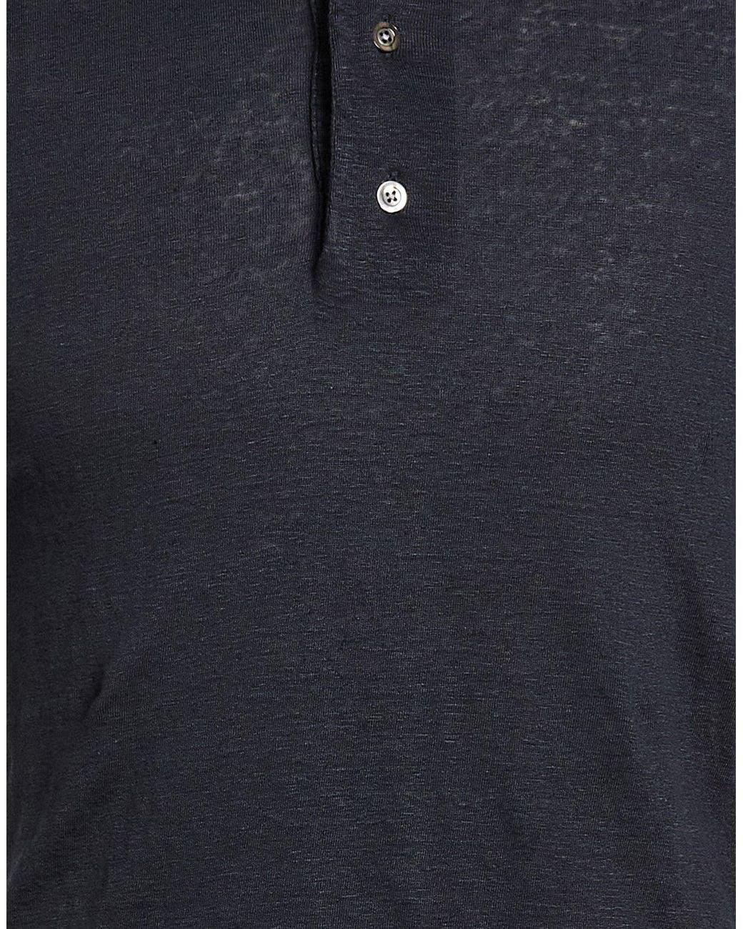 Alpha Studio Blue Polo Shirt Linen, Elastane for men