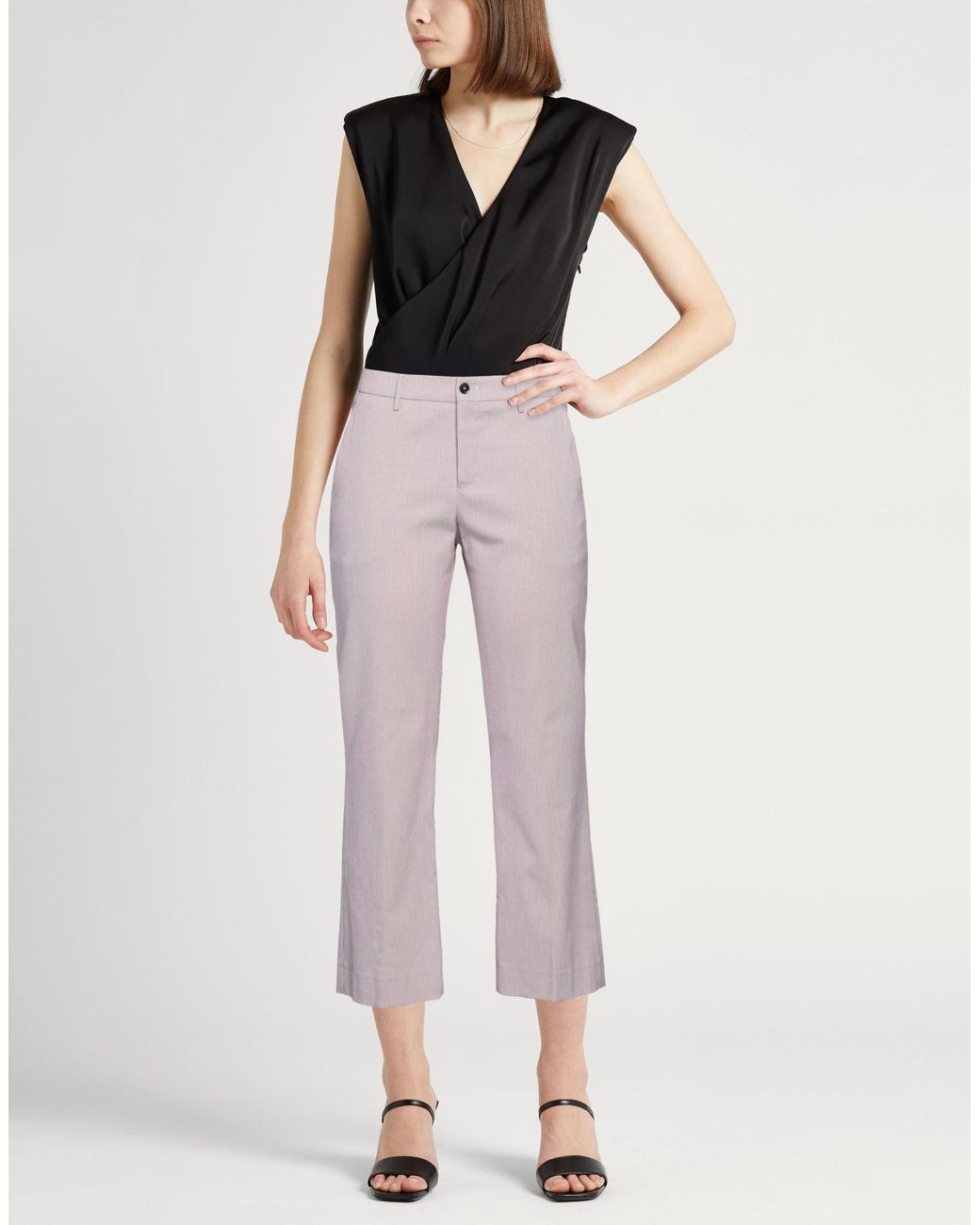 PT Torino Gray Pants Cotton, Polyamide, Elastane