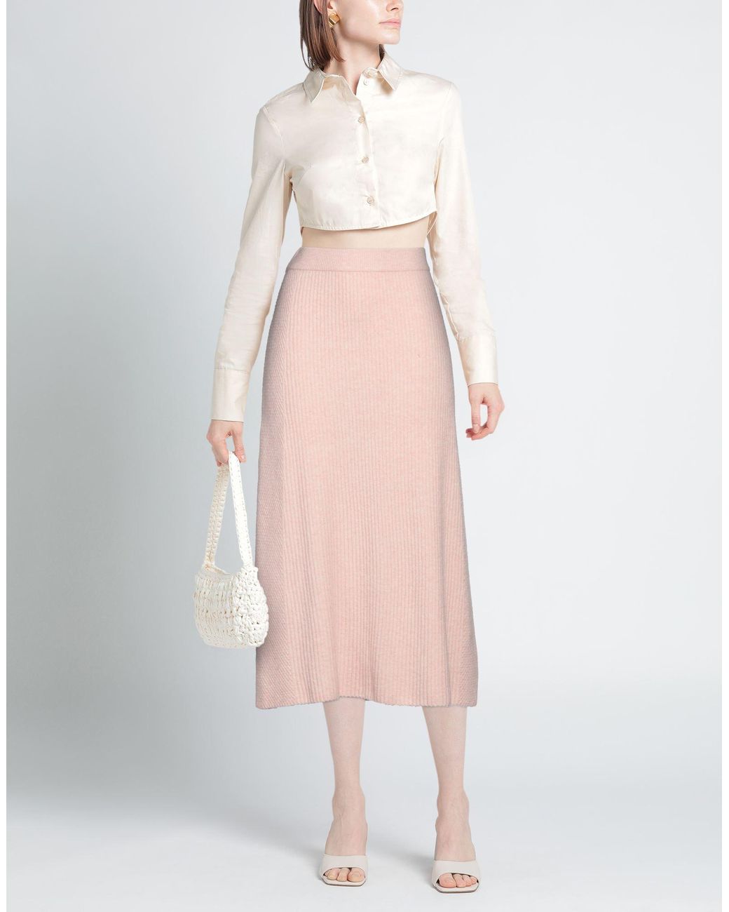 Maje Pink Midi Skirt