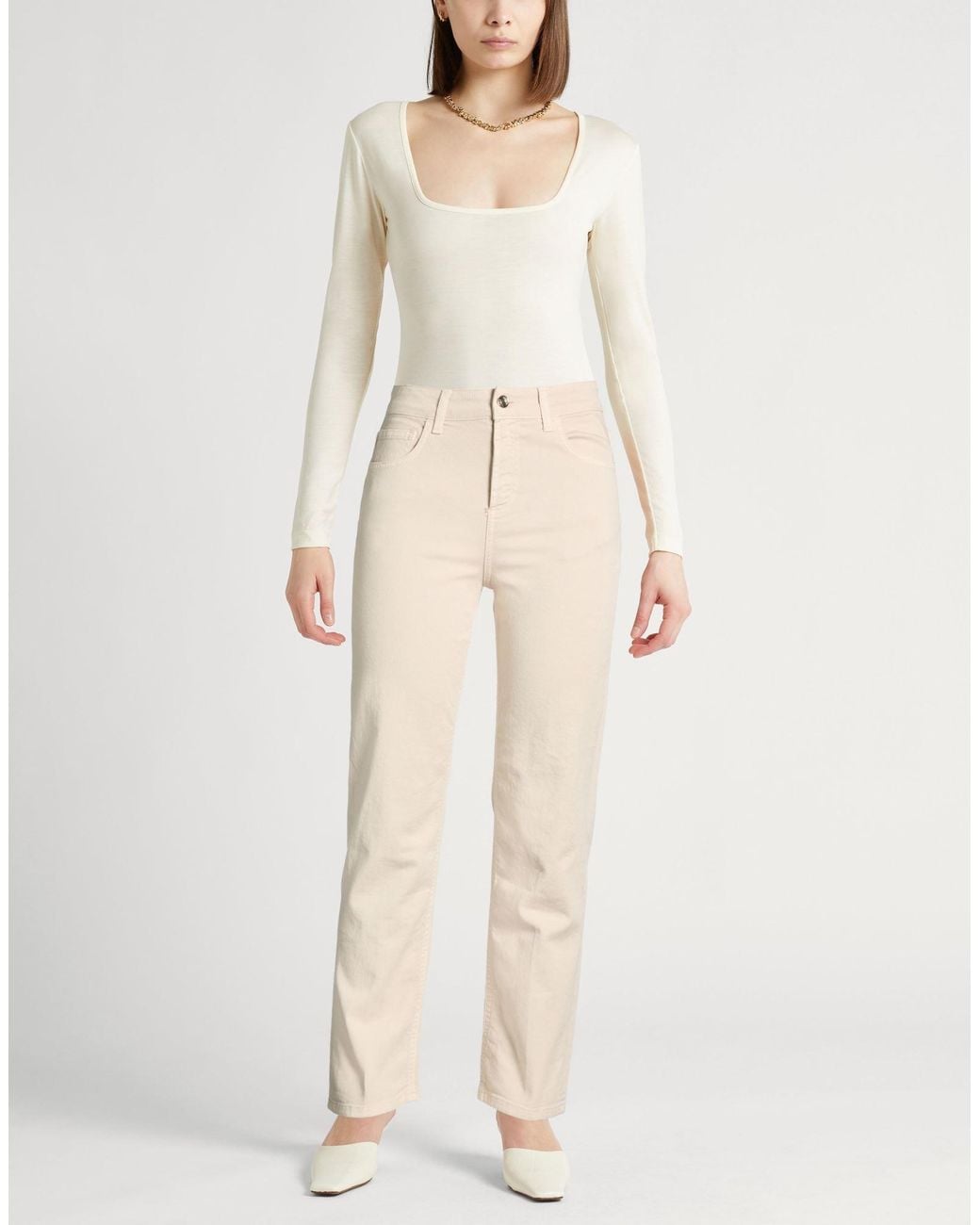 Liu Jo Natural Pants Cotton, Polyester, Elastane