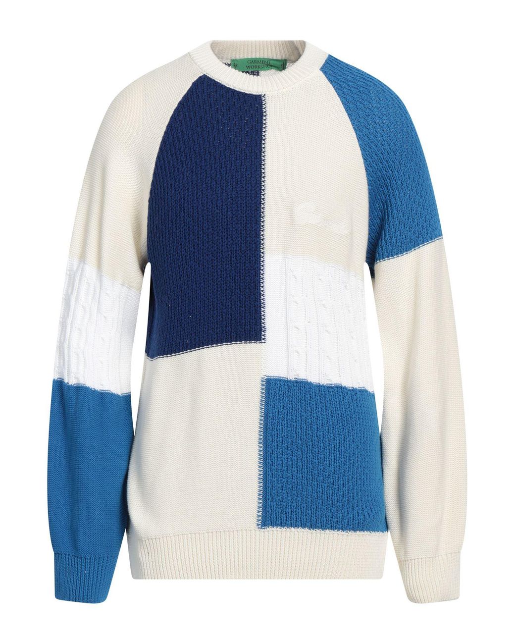 GARMENT WORKSHOP Blue Cream Sweater Cotton for men