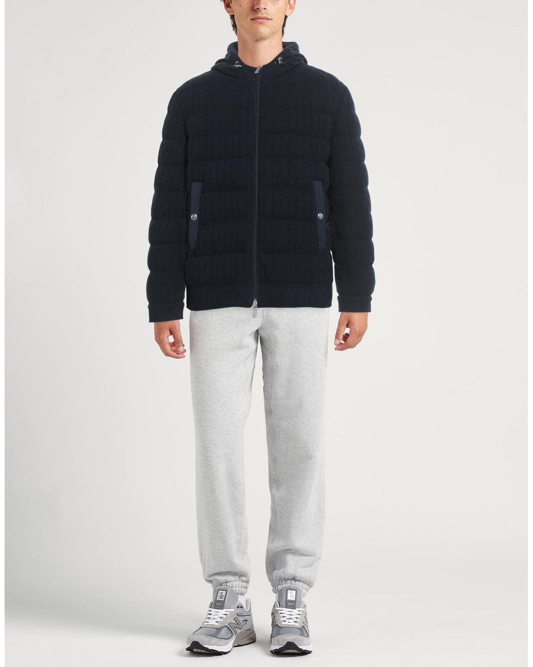 Eleventy Blue Midnight Puffer Wool, Cashmere, Polyamide, Goat Skin for men