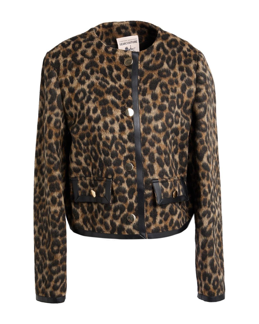 Semicouture Black Taupe Jacket Acrylic, Polyester, Wool