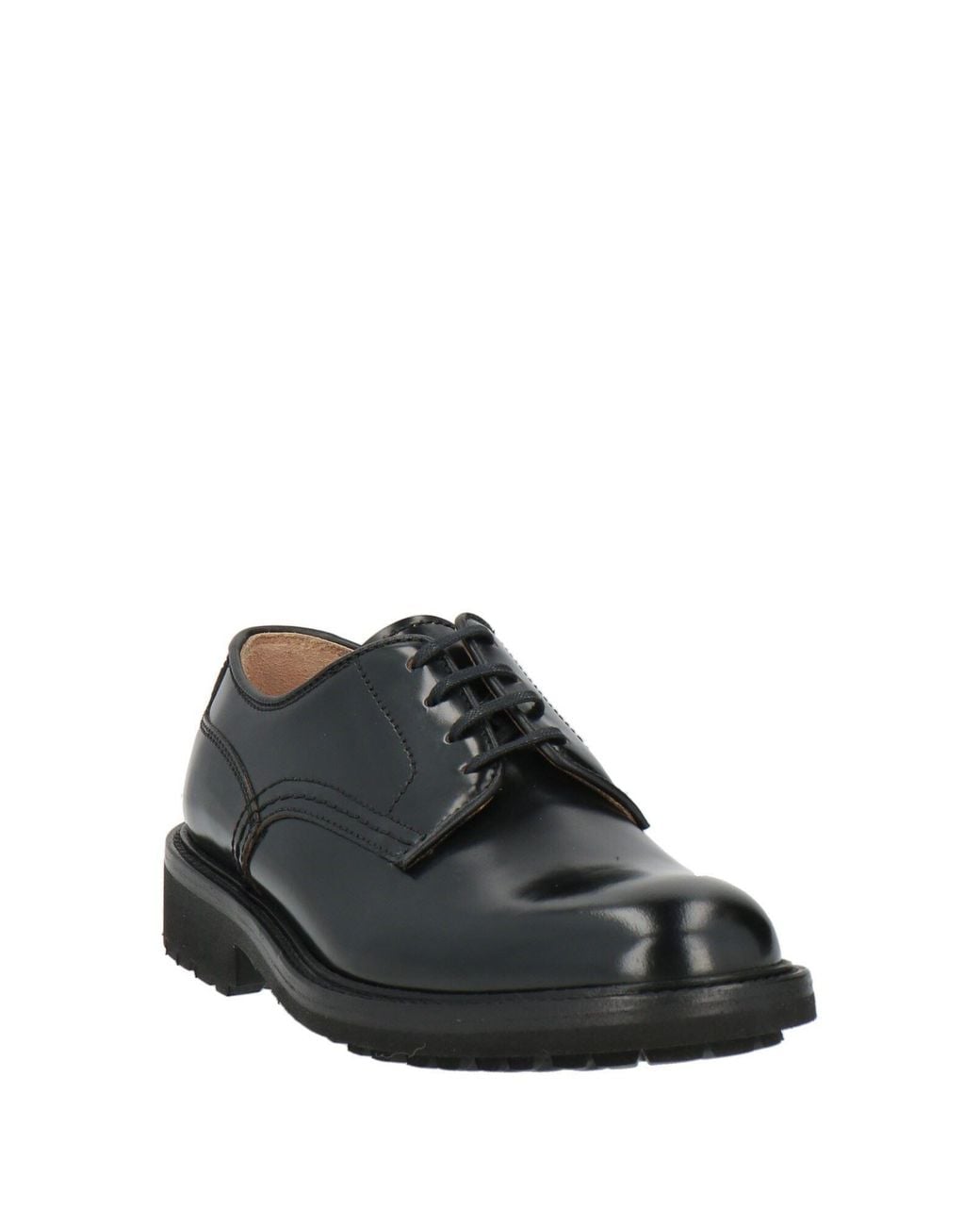 Lo.white Black Lace-Up Shoes Leather