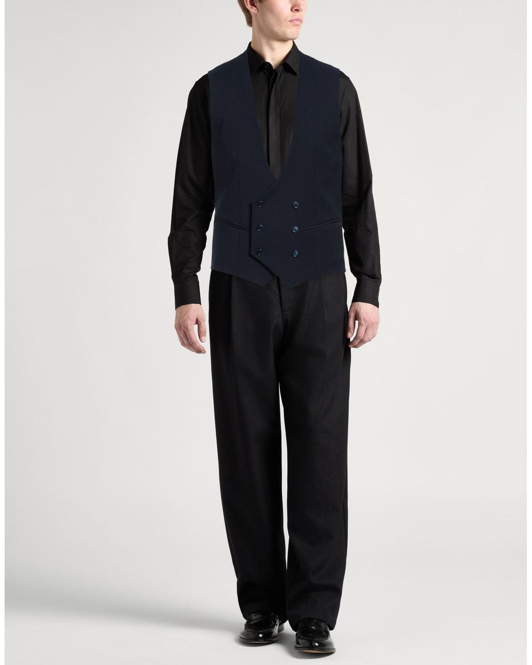 Daniele Alessandrini Blue Tailored Vest Polyester, Viscose, Elastane for men