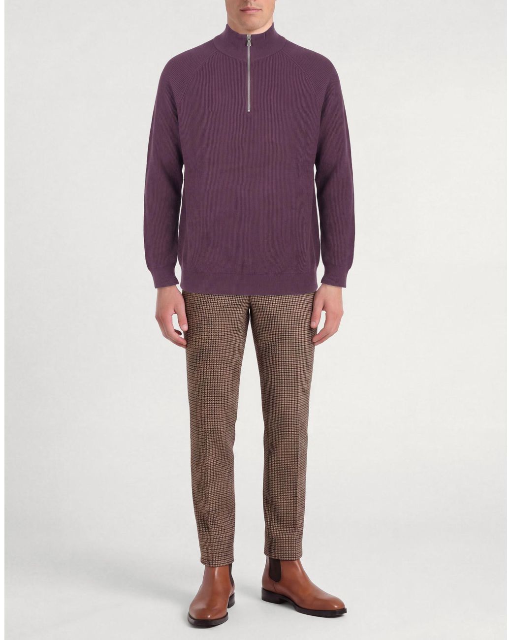 Brunello Cucinelli Purple Turtleneck Cotton for men
