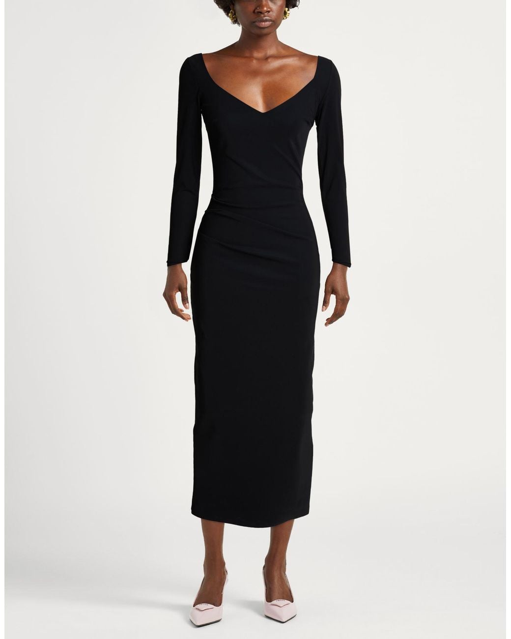 La Petite Robe Di Chiara Boni Black Midi Dress Polyamide, Elastane