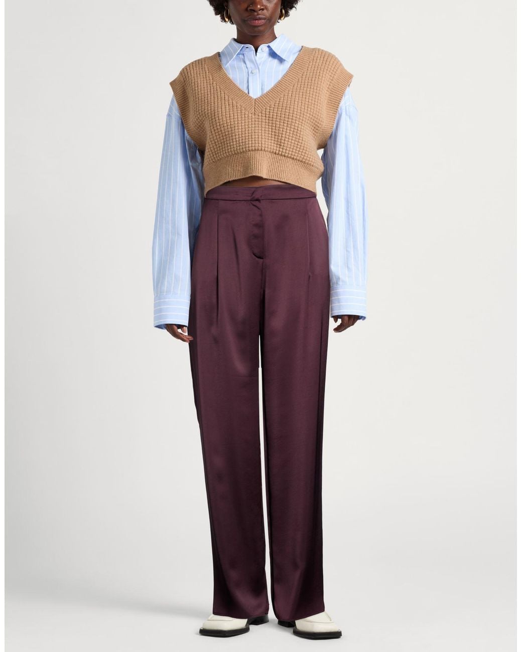 Marella Purple Pants Polyester