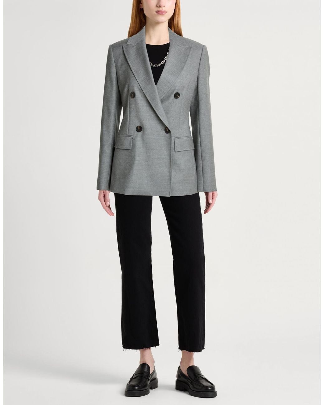 Max Mara Gray Blazer Virgin Wool, Elastane