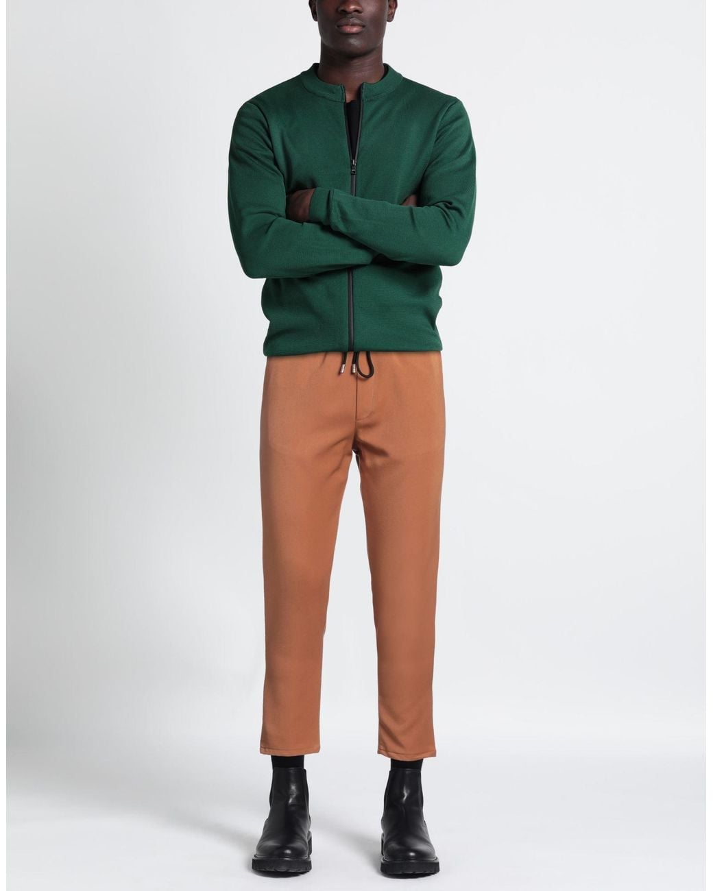 OVER/D Brown Pants Polyester, Viscose, Elastane for men