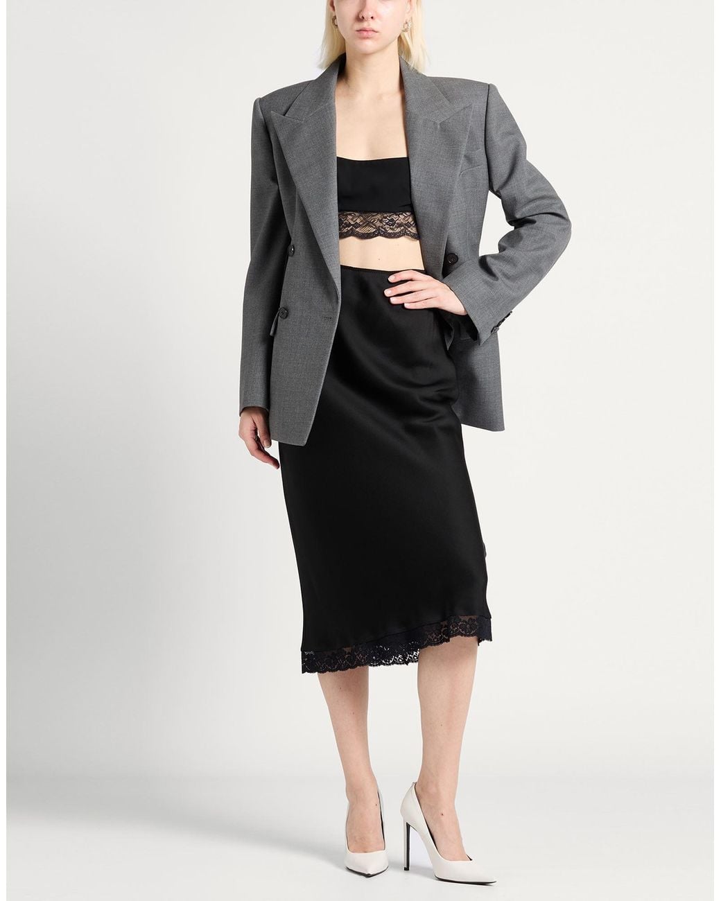 Victoria Beckham Black Midi Skirt