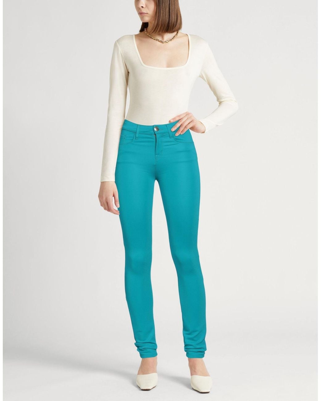 Amen Blue Pants Cotton, Elastane