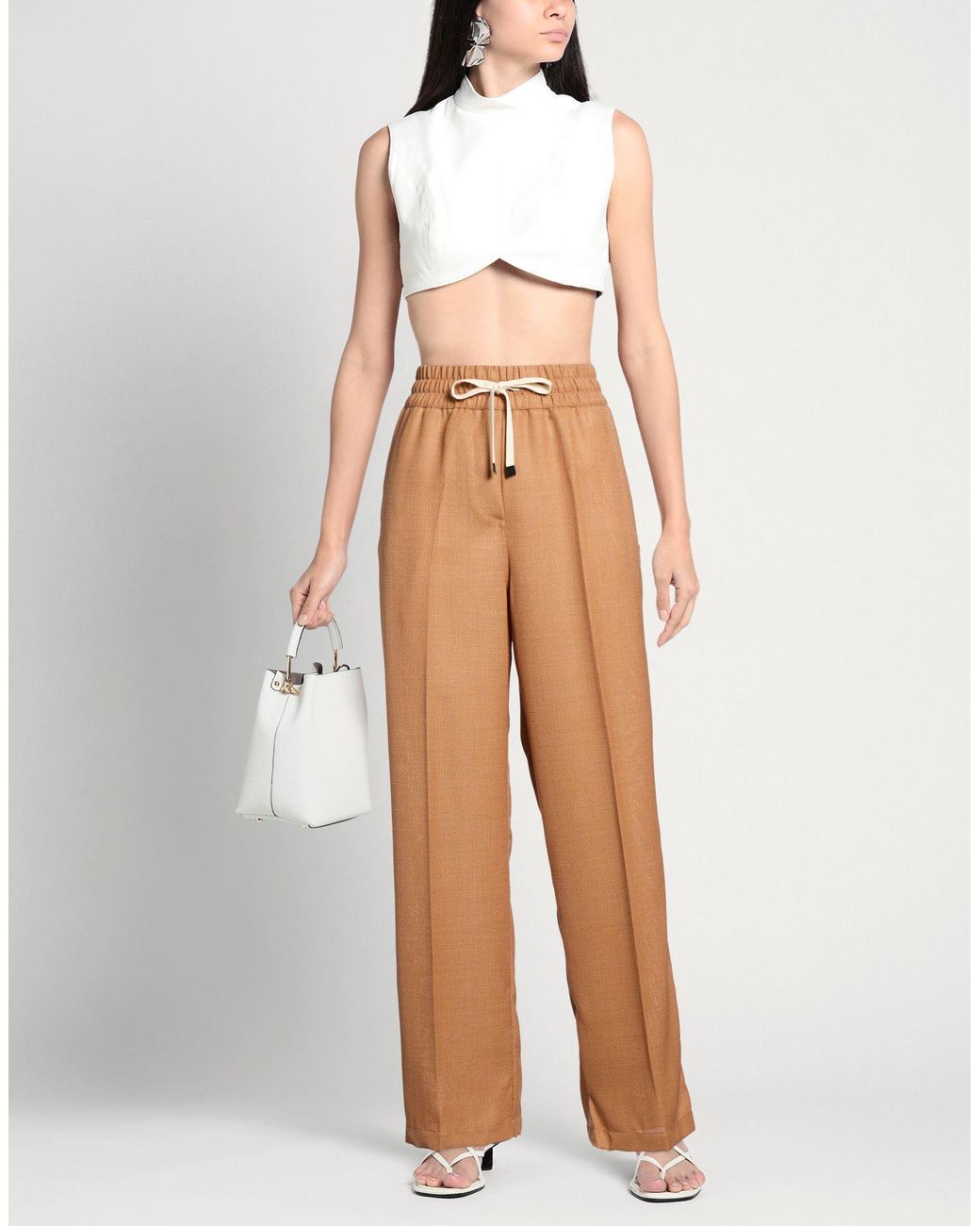 Brian Dales Natural Camel Pants Wool