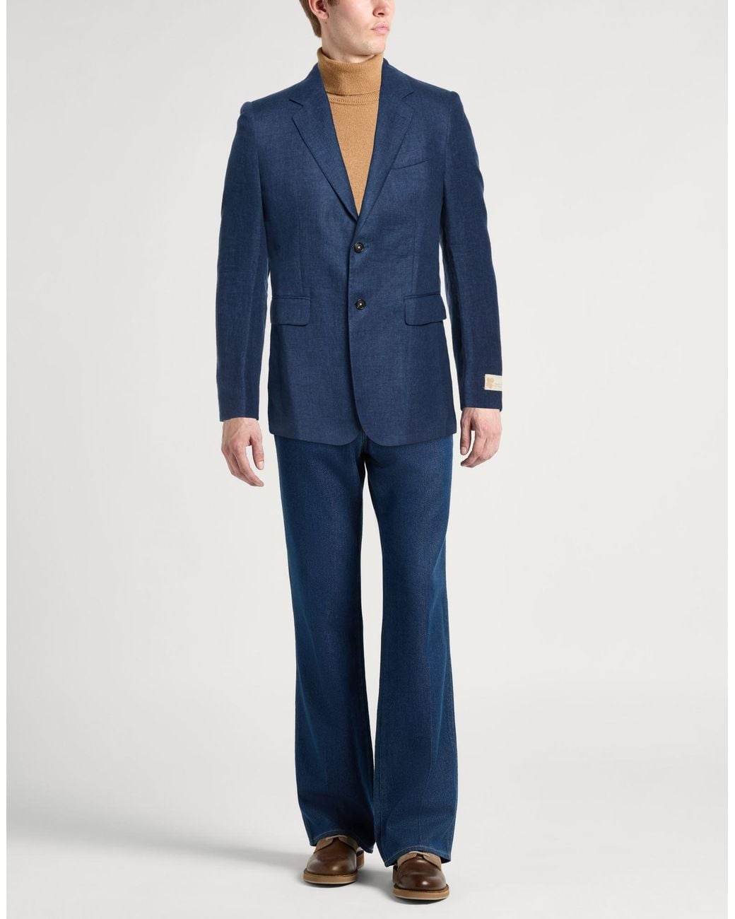 Massimo Alba Blue Blazer Linen for men