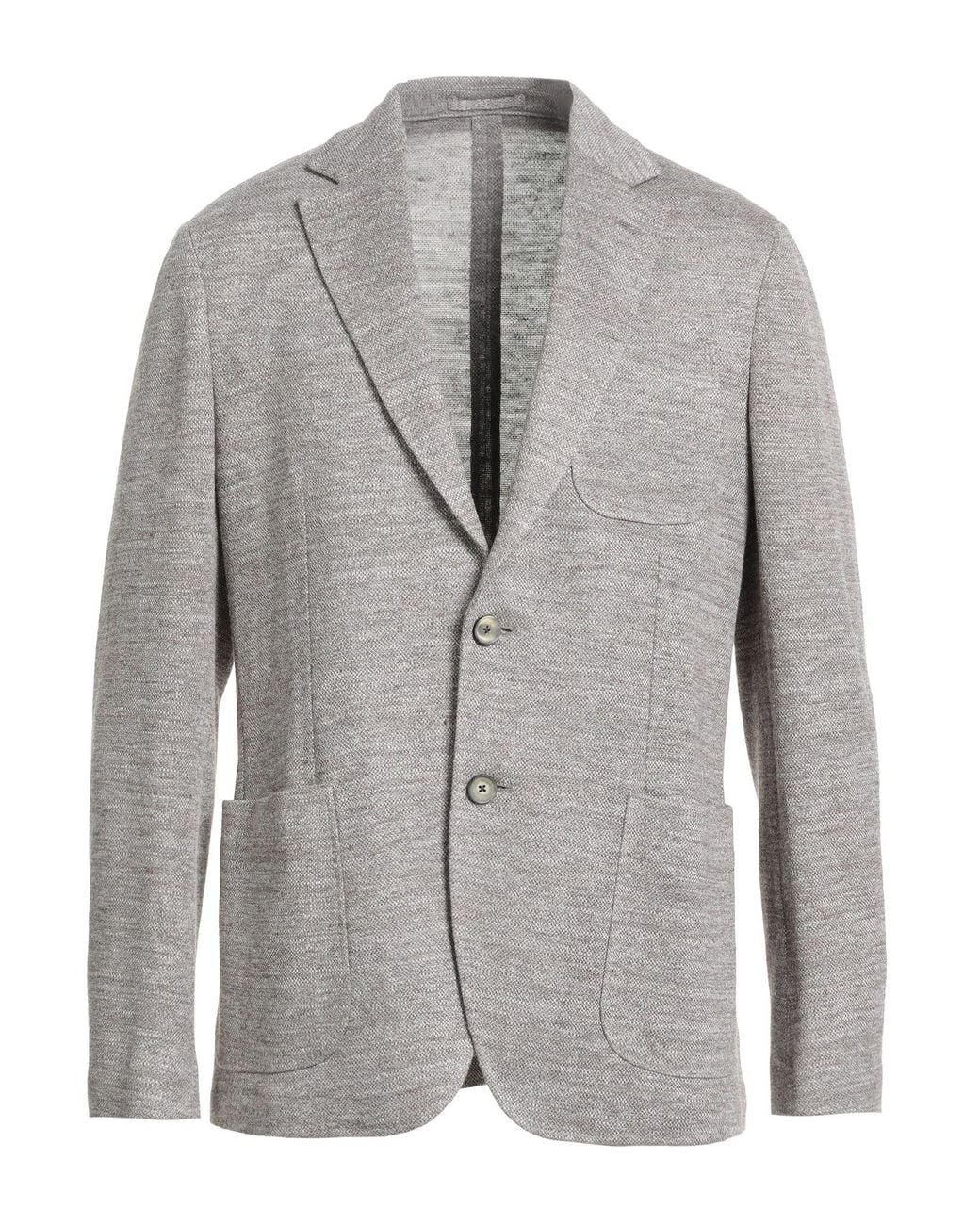 Ferragamo Gray Blazer Linen, Polyamide for men