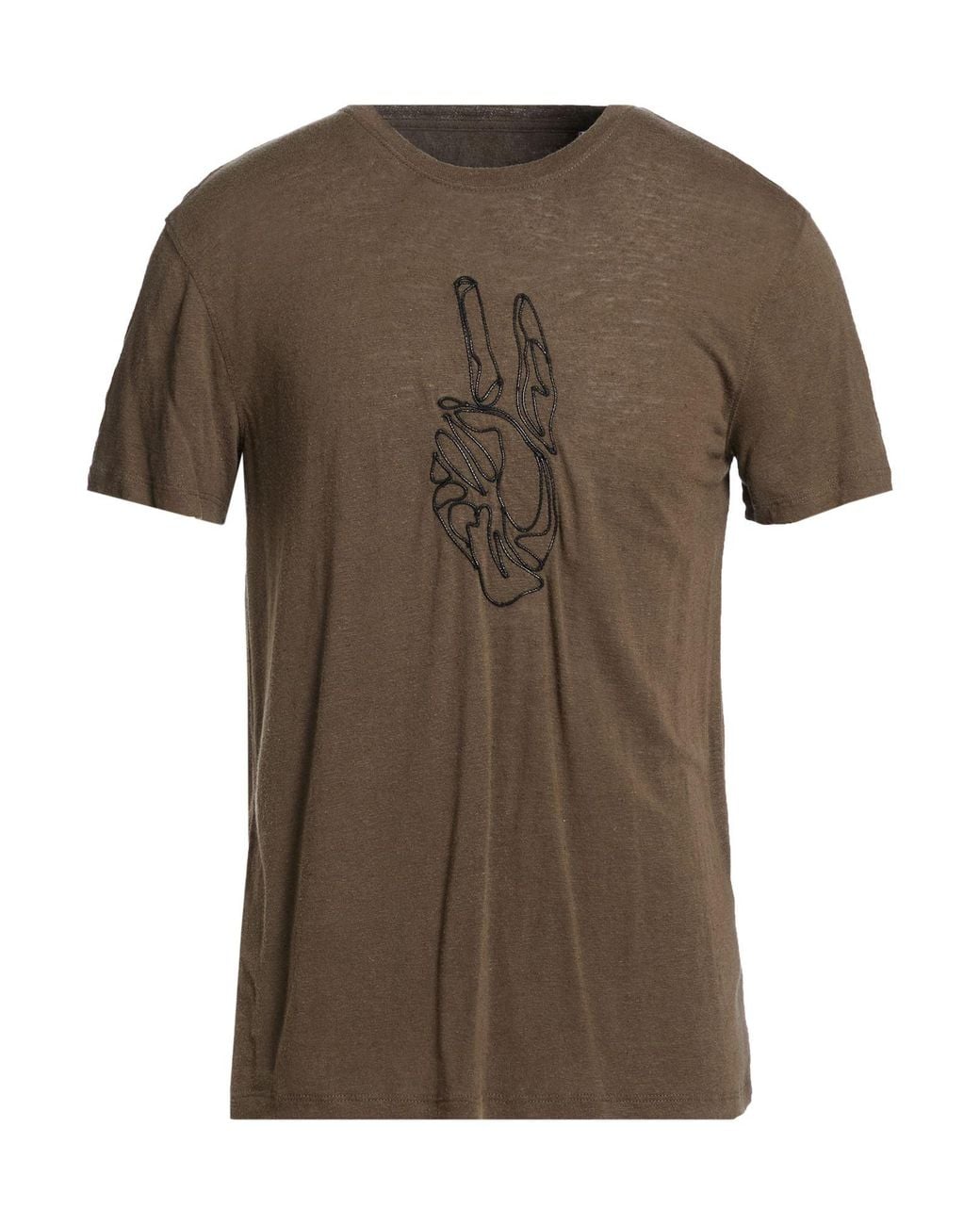 John Varvatos Green Military T-Shirt Tencel, Linen for men