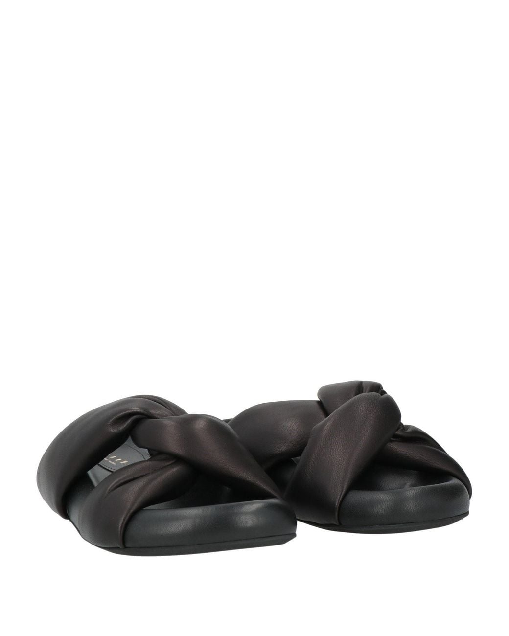 Marni Black Minimal Leather Sandals