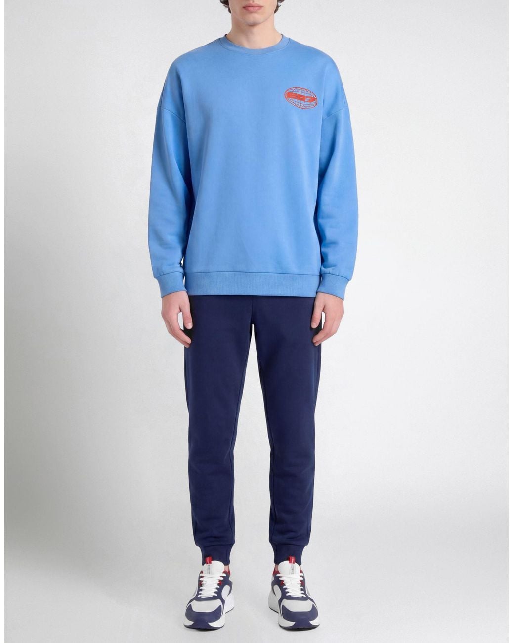 EA7 Blue Sweatshirt Cotton for men
