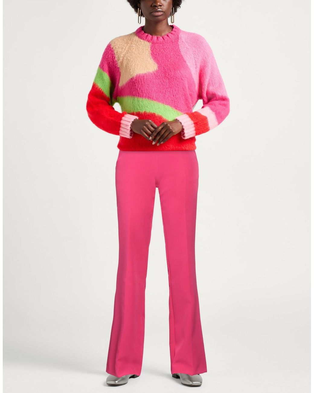 Kocca Pink Fuchsia Pants Polyester, Elastane