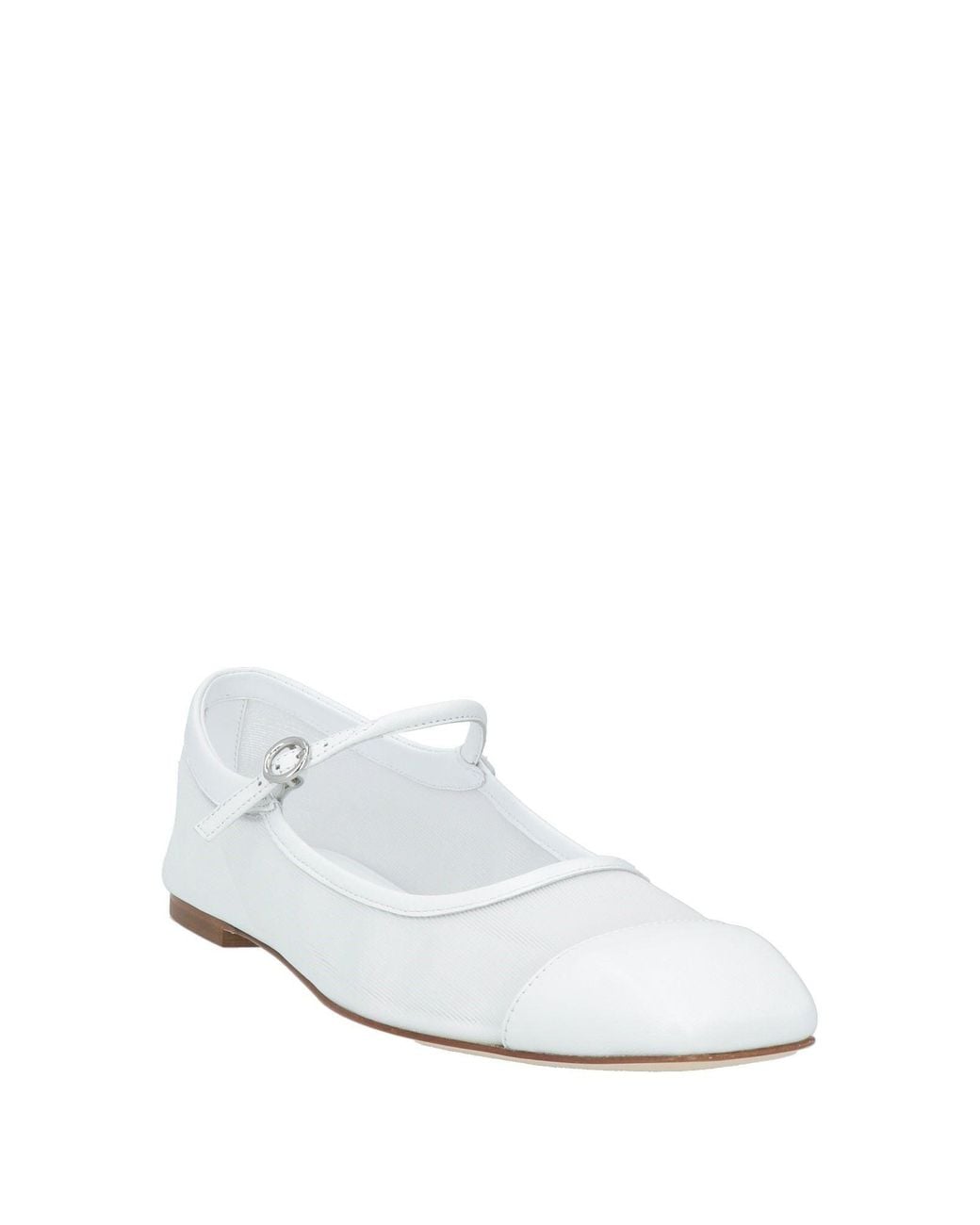 Aeyde White Ballet Flats Textile Fibers