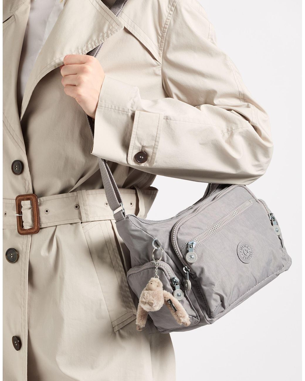 Kipling Gray Cross-Body Bag Polyamide