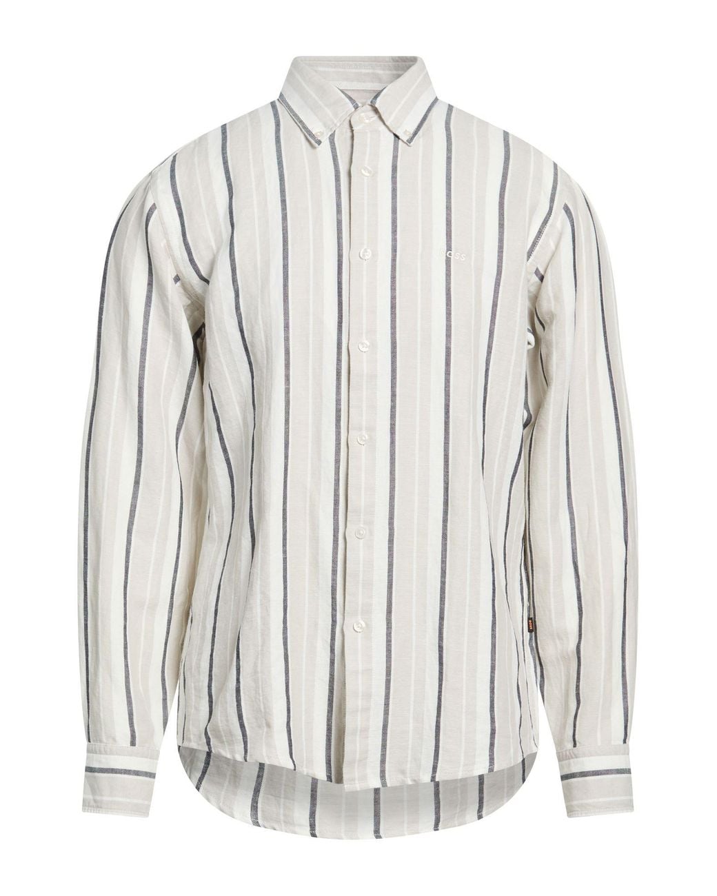 Boss White Shirt Linen, Cotton for men