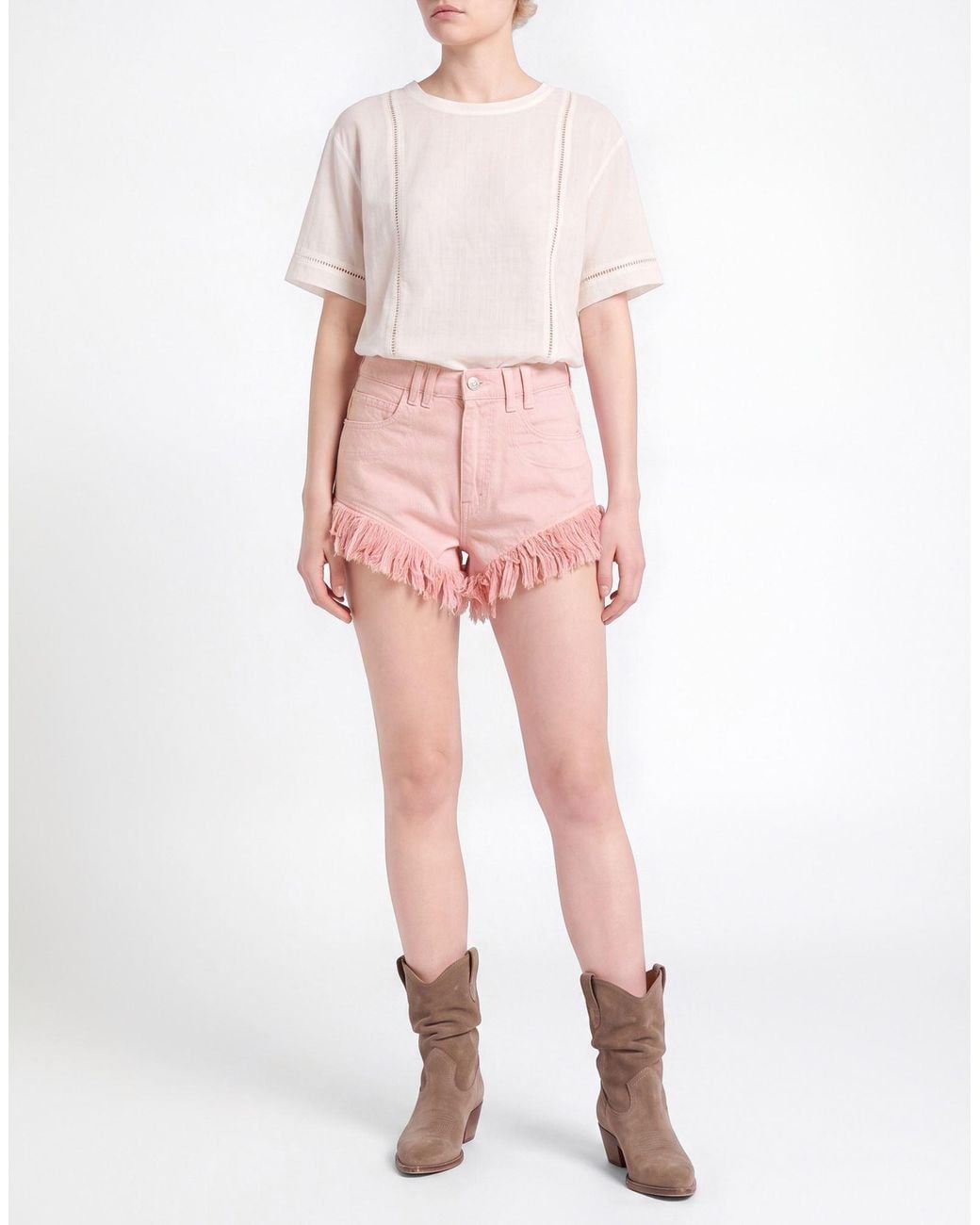 Isabel Marant Pink Denim Shorts Cotton
