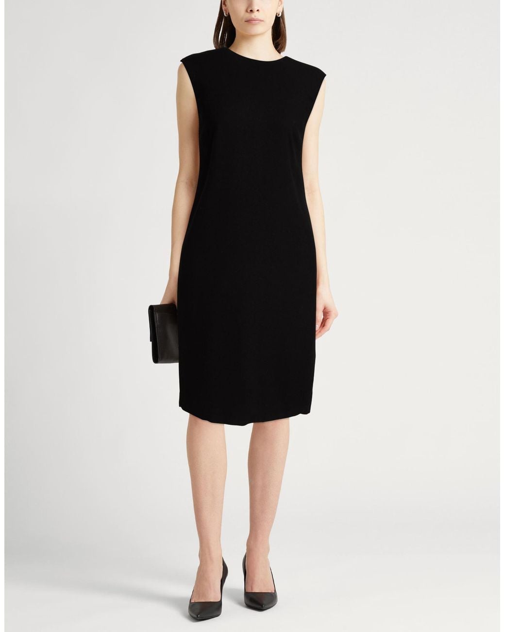 Gentry Portofino Black Midi Dress Viscose, Wool