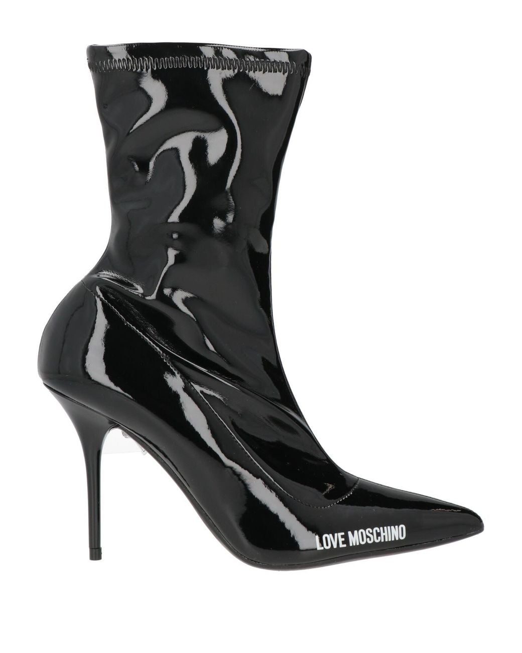 Love Moschino Black Ankle Boots Textile Fibers