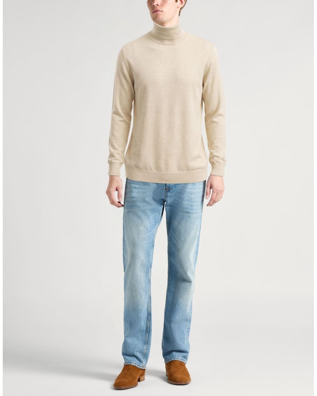 Drumohr Natural Turtleneck Merino Wool for men