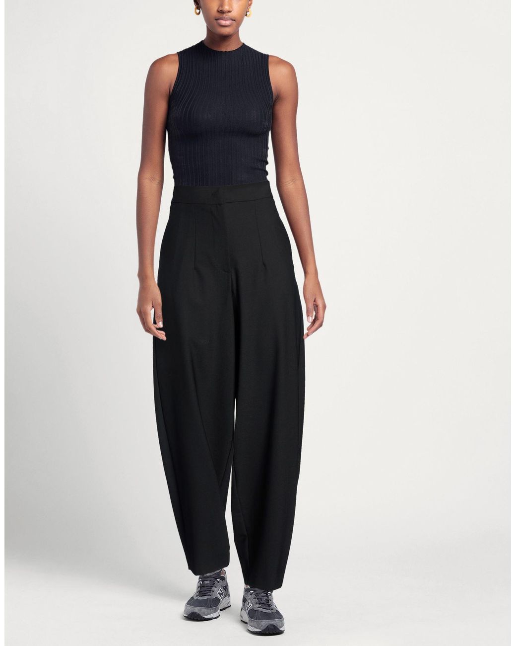 Ottod'Ame Black Pants Polyester, Virgin Wool, Elastane