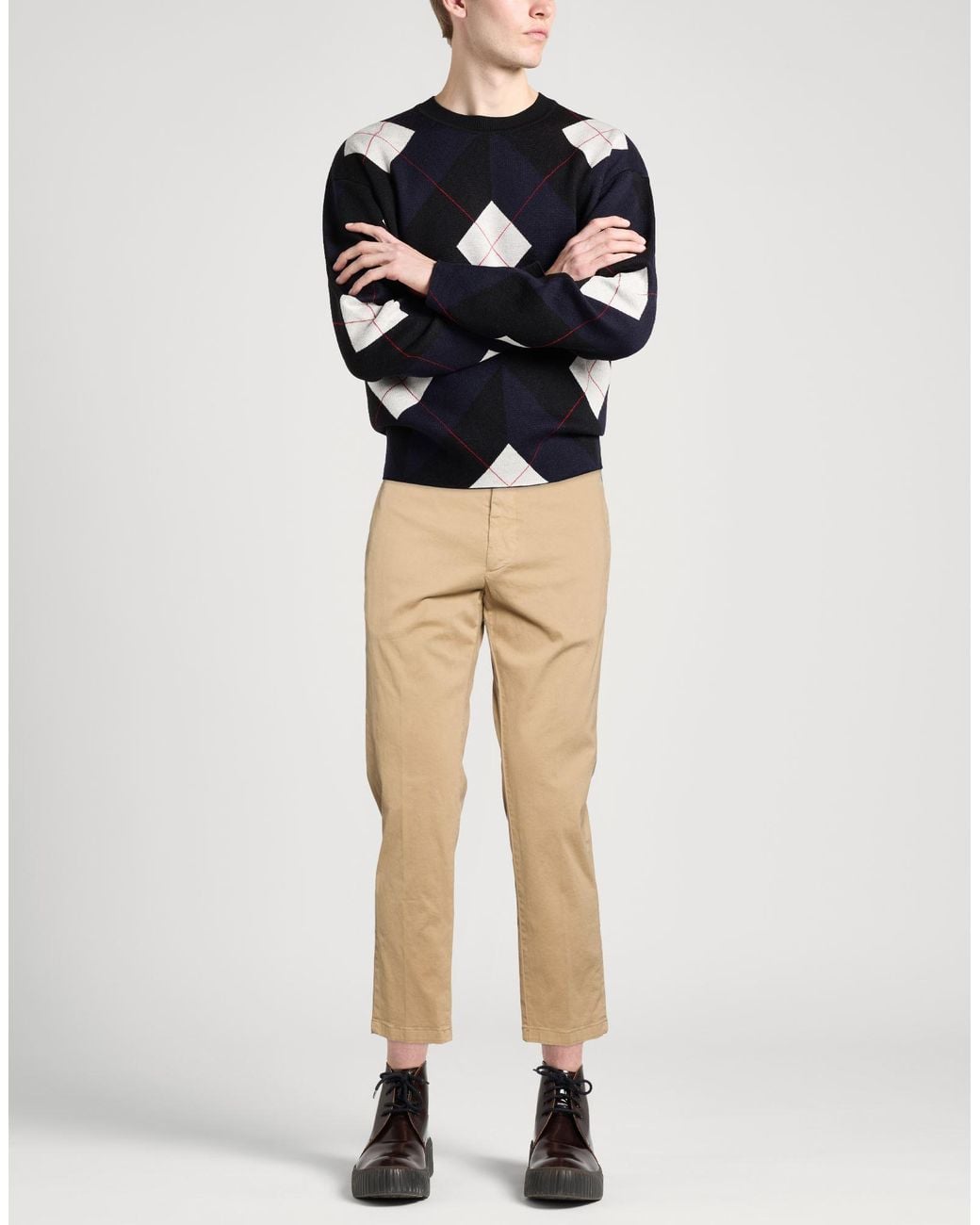 BE ABLE Natural Khaki Pants Cotton, Elastane for men