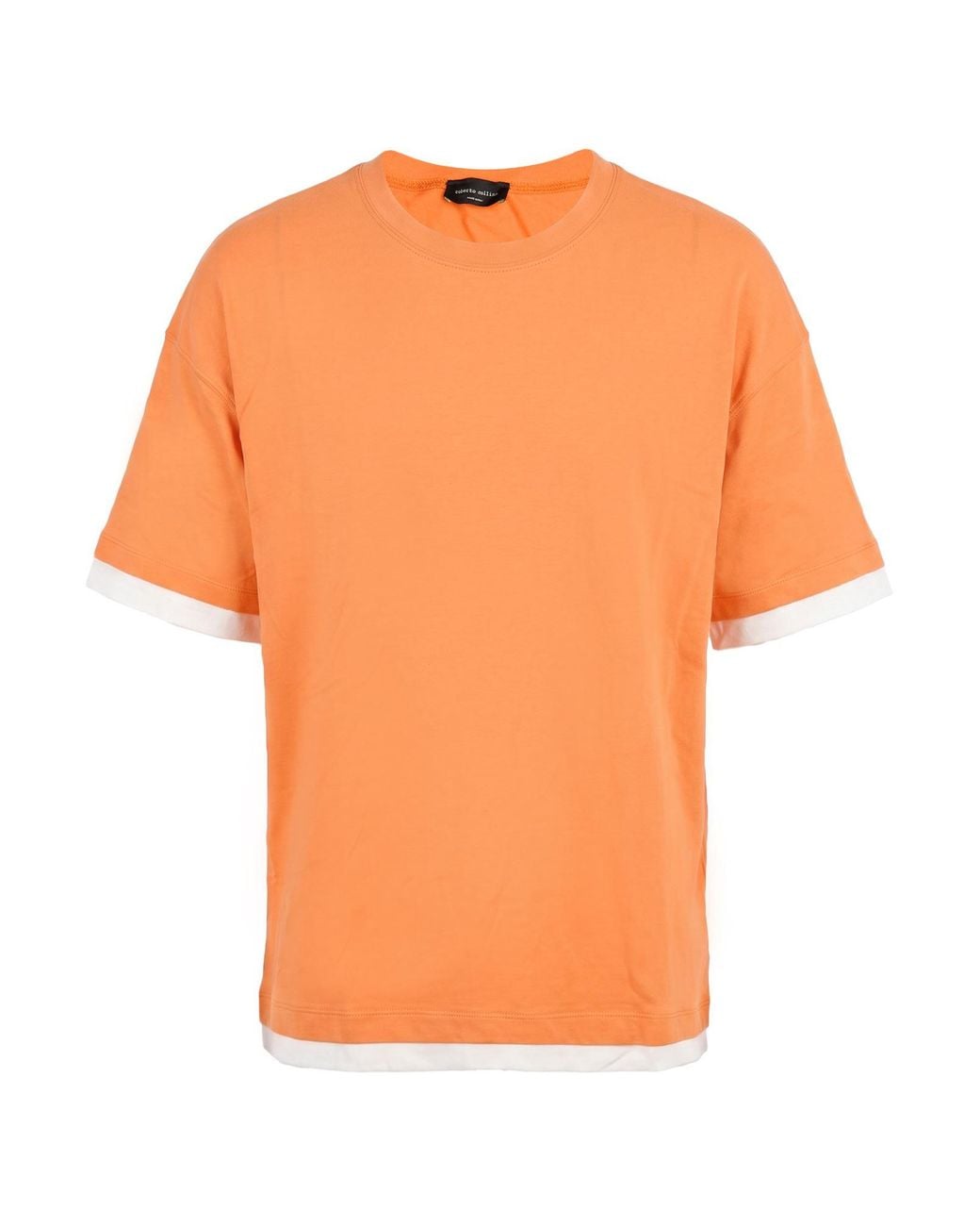 Roberto Collina Orange T-Shirt Cotton for men